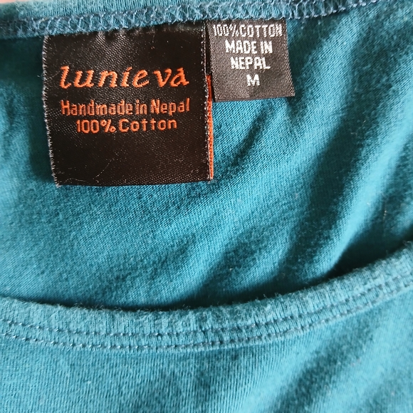 LunievaVibrant Blue Embroidered Women's Tunic Sz M - Picture 2 of 6